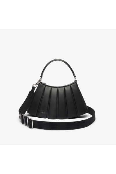 Lacoste Small Lenglen Kadın Deri Siyah Omuz Çantası