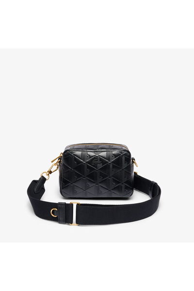 Lacoste Maheki Kadın Monogram Deri Siyah Postacı Çantası