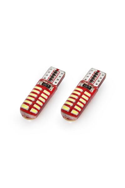 AMIO Set de becuri auto LED CANBUS compatibile T10e W5W 24 SMD SILCA Alb 12V,...