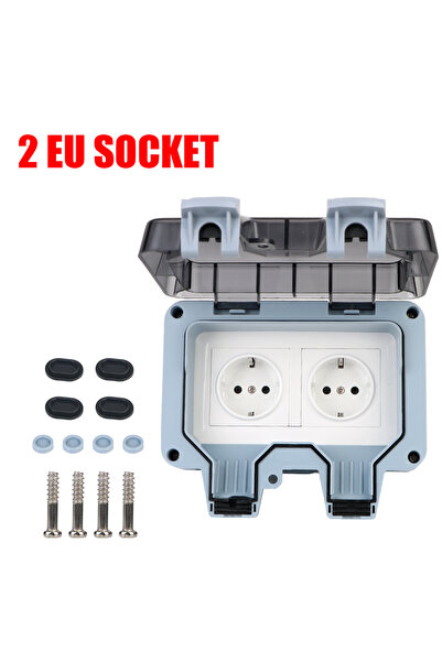 choice2 Double EU Socket Double EU Sket Power Supply Switch Sket 16A Outdoor ...
