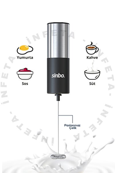 İnfeta Güçlü Süt Kahve Köpürtücü Pilli Mini Çırpıcı Yeni Seri Süt Köpürtücü