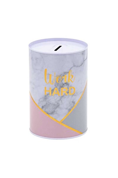 YUPY Metal Piggy Bank, Yupy®, Model 'Dream Big/Work Hard', 10x15 cm, Pink Color