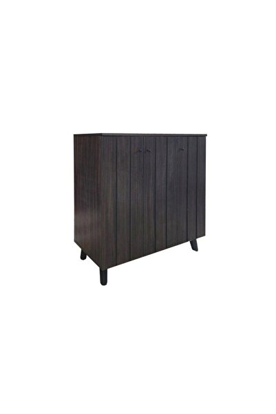 BAITY 2 Shoe Cabinet 3 Doors Malaysian Wood 4 Shelves - Brown