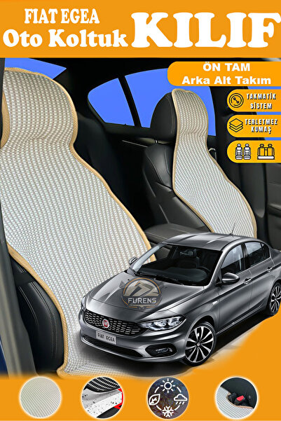 STS Oto Aksesuar غطاء مقعد سيارة من القماش المنسوج متوافق مع فيات إيجيا، سلسل...