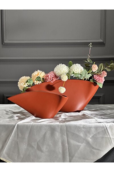 Smyrna Dekorasyon İskandinav Tarzı Artemis İkili Dekoratif Vazo Seti Çiçek He...