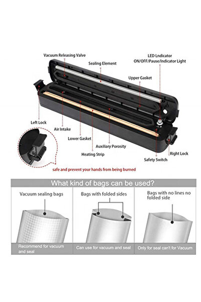 Generic Custom Logo Automatic Food Vacuum Sealing Machine Portable Household Packaging
