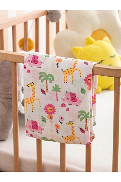 LC Waikiki Printed Baby Girl Muslin Blanket 90X100 cm (S4)
