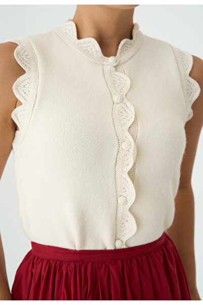 studio fashion 1988 Women's Design Lace Mesh Premium Knitwear Vest