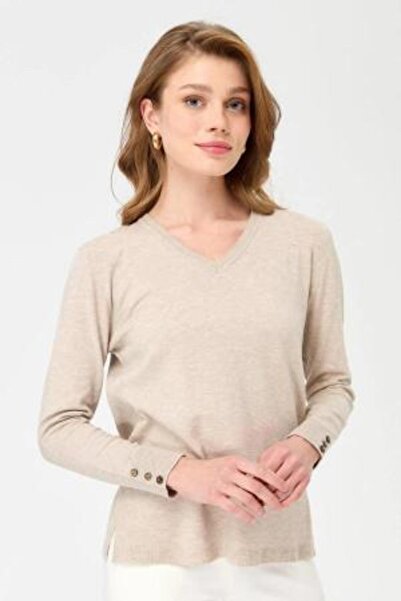 Desen 23393 TLL BLUZĂ SILVERY BYN CU Mâneci, cu nasturi, cu decolteu în V