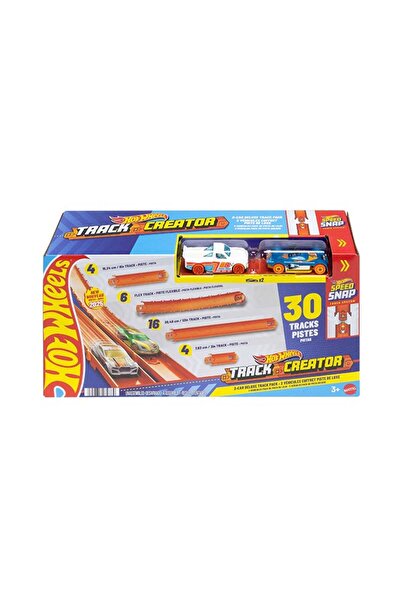 HOT WHEELS Car Track Set, Track Creator Deluxe Pack & 2 1:64 Scale Die-Cast Vehicles