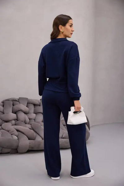 cemo Fermuarlı Bağlamalı Cep Detay Gömlekli Takım