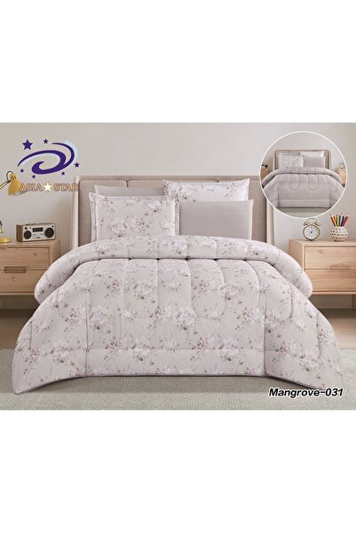 Asia طقم لحاف نفرين مشجر 6 قطع بجودة عالية – متعدد الالوان