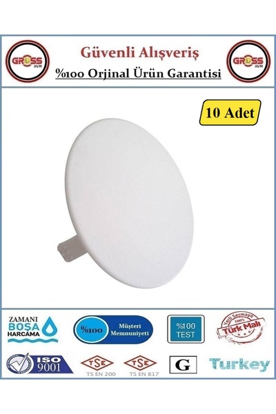 GrossAVM Buat Kapağı Bombeli - Beyaz - 10 Adet