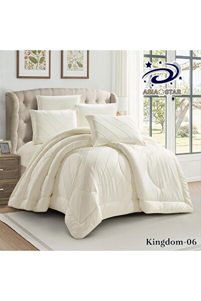 Asia 6-piece luxurious plain embroidered quilt