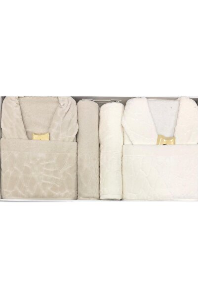 ROYAM Σετ οικογενειακών μπουρνούζια 8 τεμαχίων από βαμβακερό βελούδο Durul Antique