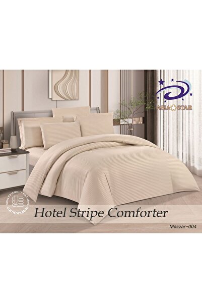 Asia مفرش فندقي مزدوج حشوة متحركة 7 قطع