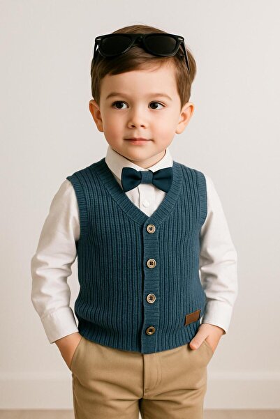 meriç bebe - bütün çocuklar melektir. mrc Πλεκτό γιλέκο για αγόρια Σελανίκη – Ελαστικό και κομψό – 0-5 ετών