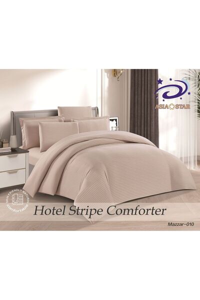 Asia مفرش فندقي مزدوج حشوة متحركة 7 قطع