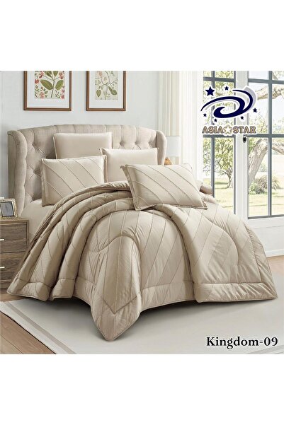 Asia لحاف ساده منقش فخم 6قطع