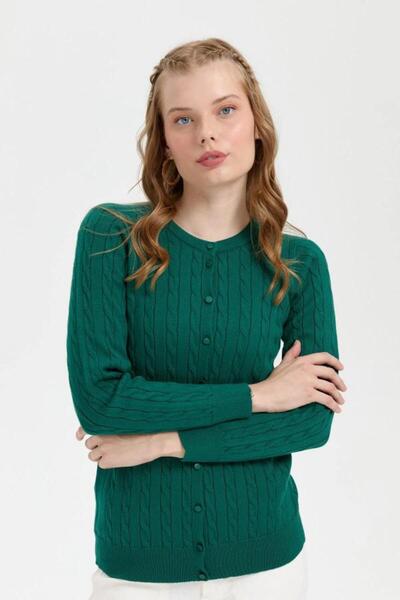 Desen 24326 TRİKO SAÇ ÖRGÜLÜ SIFIR YAKA KOMPLE CEKET