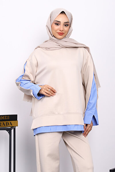 İmajButik Παντελόνι Scuba με πέτρινη διακόσμηση και μπλούζα