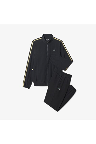 Lacoste Tennis X Novak Djokovic Men's Regular Fit Zippered Black Tracksuit Set