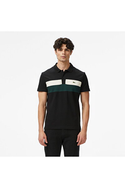 Lacoste Erkek Regular Fit Renk Bloklu Siyah Polo