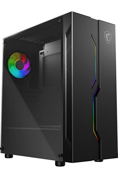 MSI هيكل كمبيوتر ألعاب MAG VAMPIRIC 010X متوسط الحجم أسود اللون، مروحة ARGB واحدة مقاس 120 مم، مزامنة الضوء الغامض،