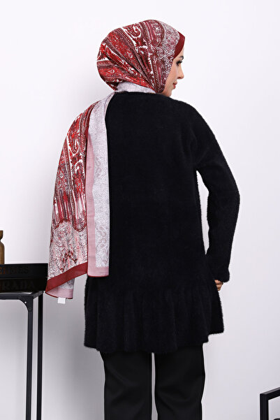 İmajButik Black Flounced Angora Soft Knit Tunic