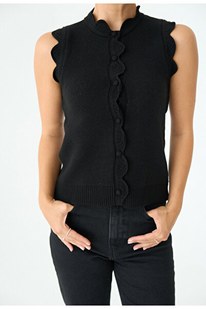 studio fashion 1988 Women's Design Lace Mesh Premium Knitwear Vest