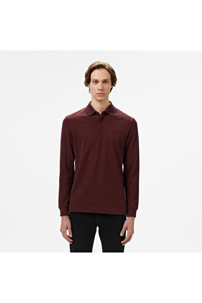 Lacoste Paris Erkek Regular Fit Uzun Kollu Bordo Polo
