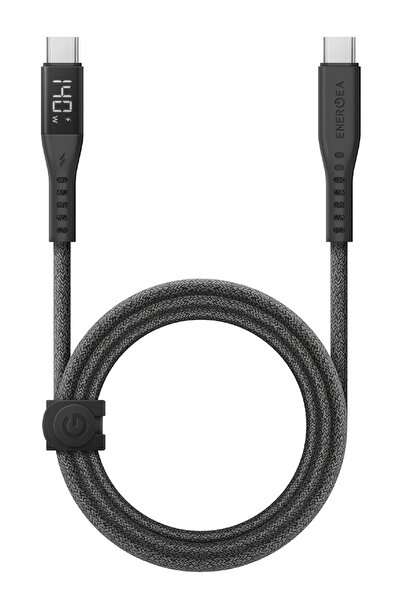 Energea Flow 1.5M 240W Dijital Göstergeli Type-C to Type-C PD Hızlı Şarj Kabl...