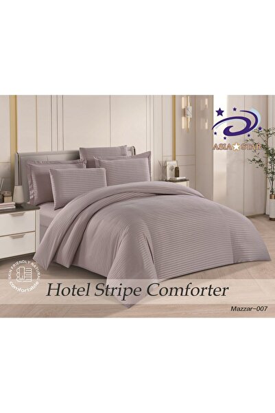 Asia مفرش فندقي مزدوج حشوة متحركة 7 قطع