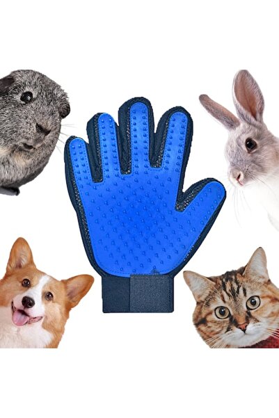 OEM Mănuși de curățare pentru animale, masaj, negre/albastre, 23x16.5cm