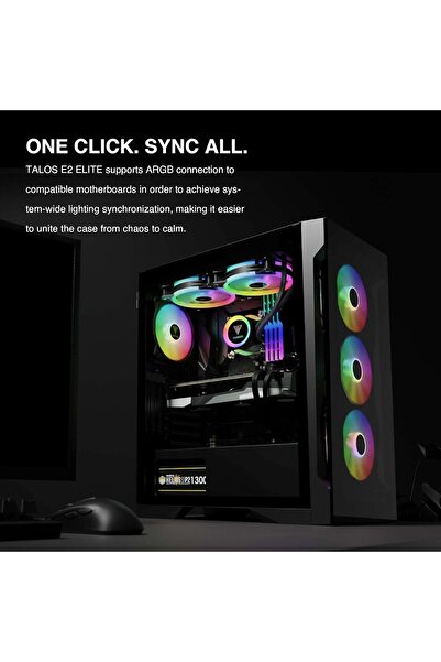 gamdias ATX Mid Tower Gaming Case with 3 x 120mm ARGB Computer Fans and Side Tempered Glass Panel De