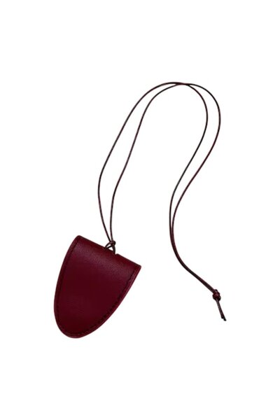 NEO ™ Leather Glasses Case, Portable Design with Cord, Foldable, 17x8x1cm, Burgundy