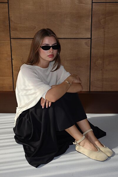 Elyo Arve Hakiki Deri Süet Sarı Babet