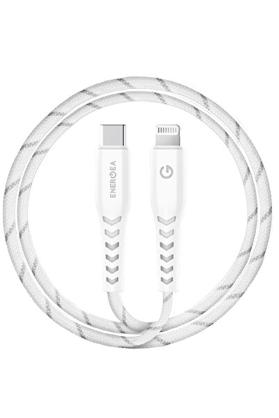Energea C94 NyloFlex 1.5M 100W Type-C la Lightning PD Hızlı Şarj Kablo - Beyaz