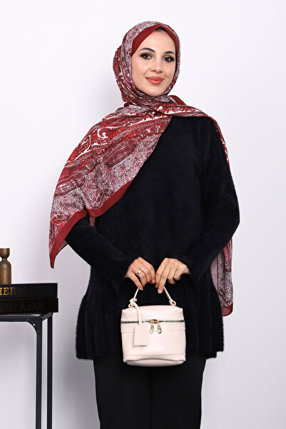 İmajButik Black Flounced Angora Soft Knit Tunic