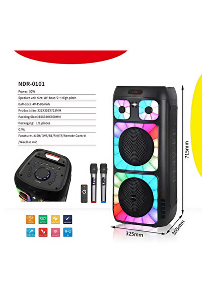 joyplus NDR-0101 10''x2 İNÇ 50 W OUTPUT POWER PARTİ ORGANİZASYON DÜĞÜN ETKİNL...