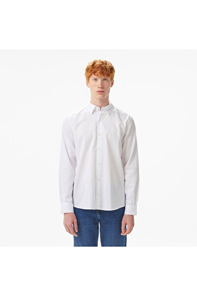 Lacoste Men's Slim Fit Buttoned Collar White Shirt
