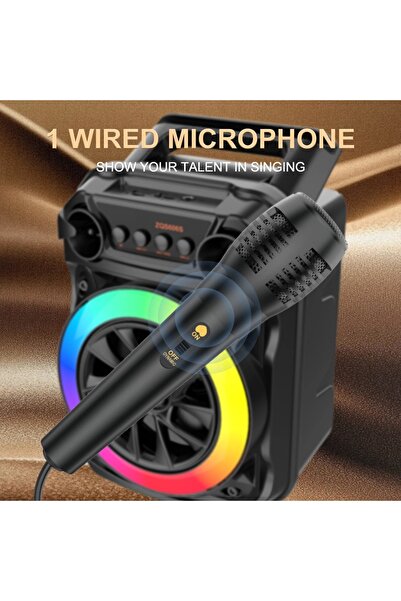 singe مكبر صوت محمول بتقنية البلوتوث، صوت جهير فائق، 10 وات، ضوء، 6.5 بوصة، ZQS606S