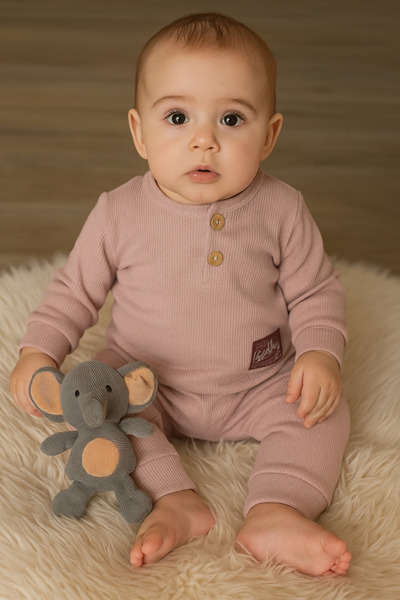 AKİ MODA KİDS طقم أطفال للبنات مصنوع من القطن بنسبة 100%