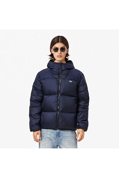 Lacoste Erkek Relaxed Fit Kapüşonlu Lacivert Şişme Mont