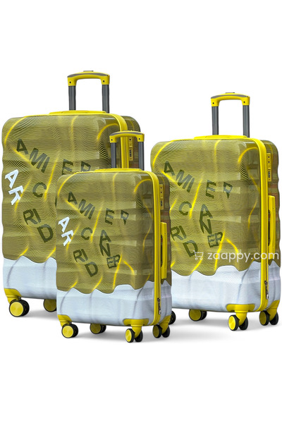 ZAAPPY Hard Shell PC Colorful Printed 3 PCS Set (20/24/28 inch) Lightweight, Combination Lock