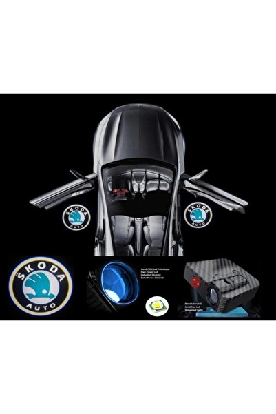 STİLİX GARAGE SKODA Marka Pilli Yapıştırmalı Kapı altı Logo