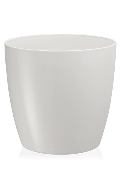 TEMMUZ HOME “1 Adet No:4 –7.4 Litre (Kirli Beyaz) Tabaksız, Drenaj Izgaralı, Parlak Tasarımlı Dekoratif Bitki ve Çiçek Saksısı