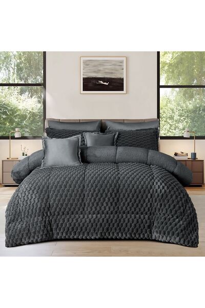 mingle Winter rabbit fur bedspread for two people, 8 pieces (available in sev...