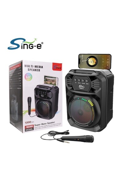 singe مكبر صوت Sing-E ZQS603 محمول بتقنية البلوتوث، صوت جهير فائق، 10 وات، ضو...