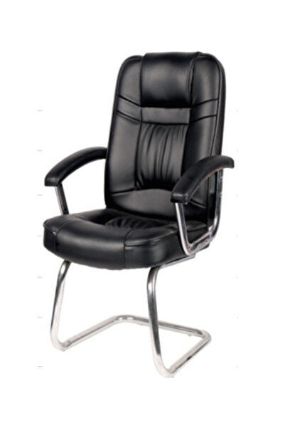 Traffic Chairs كرسى انتظار ثابت للزوار جلد لون اسود